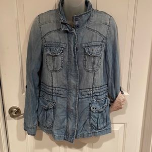 Anthropologie Marrakech Light Weight Denim Anorak Jacket Sz XS GUC B321